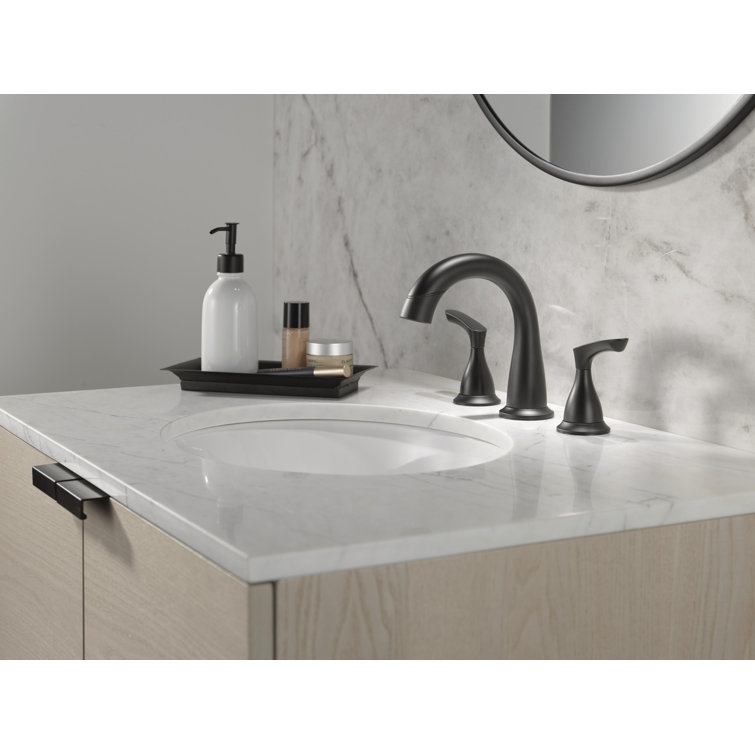 Matte Black High Arc Double Handle Bathroom Faucet
