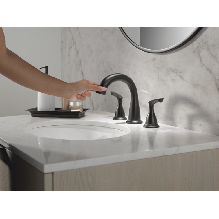 Matte Black High Arc Double Handle Bathroom Faucet