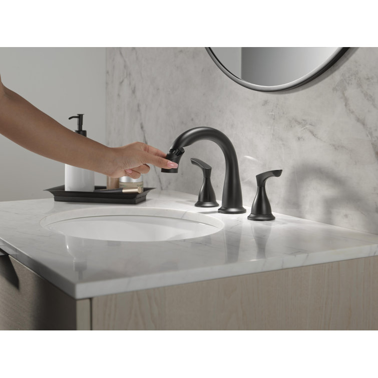 Matte Black High Arc Double Handle Bathroom Faucet