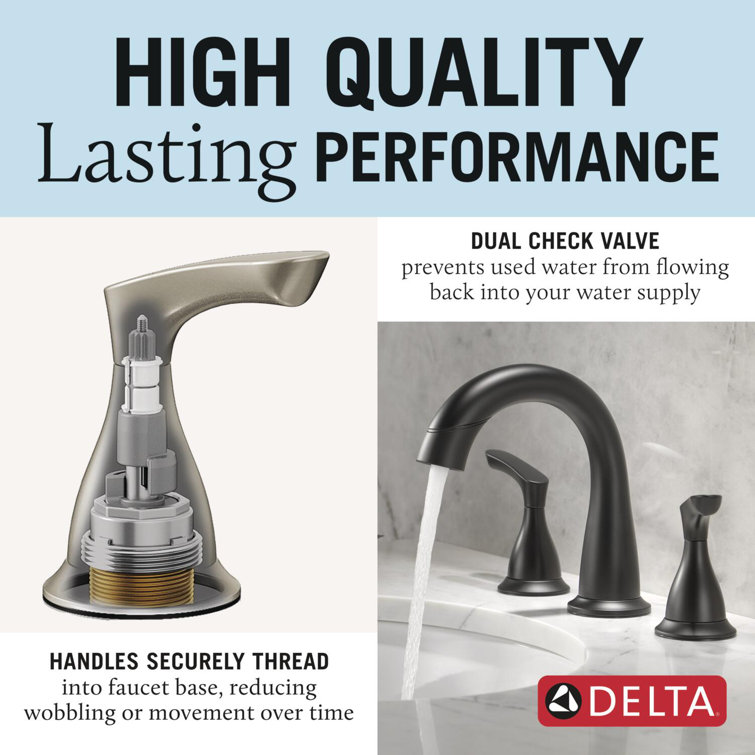 Matte Black High Arc Double Handle Bathroom Faucet