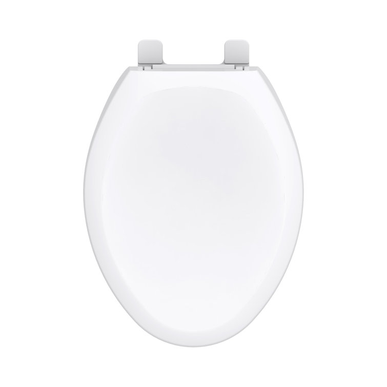 White Elongated Soft-Close Polypropylene Toilet Seat