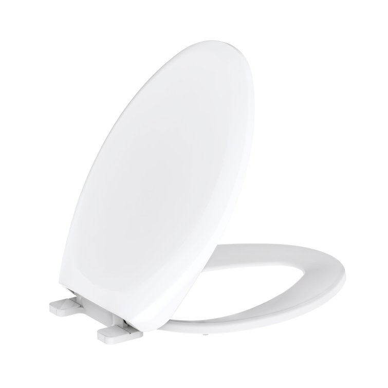 White Elongated Soft-Close Polypropylene Toilet Seat