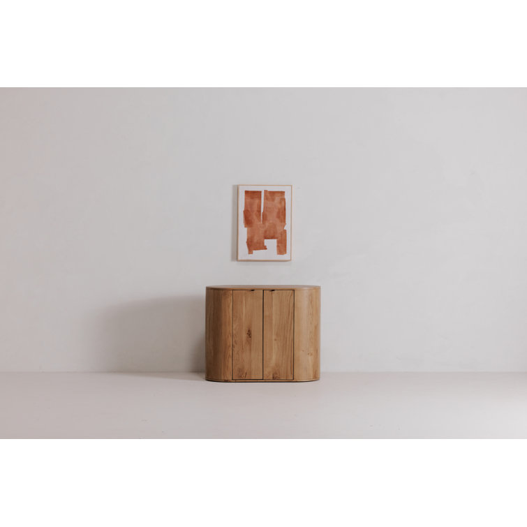 Natural Oak Curved Minimalist Buffet Sideboard