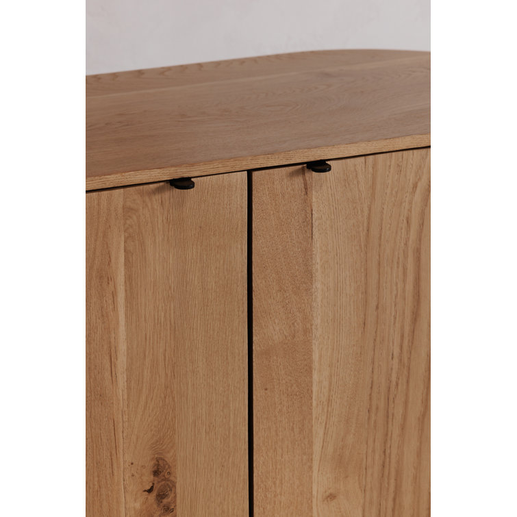 Natural Oak Curved Minimalist Buffet Sideboard