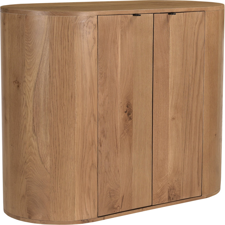 Natural Oak Curved Minimalist Buffet Sideboard