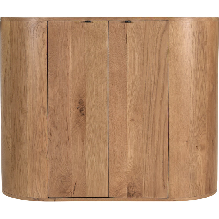 Natural Oak Curved Minimalist Buffet Sideboard