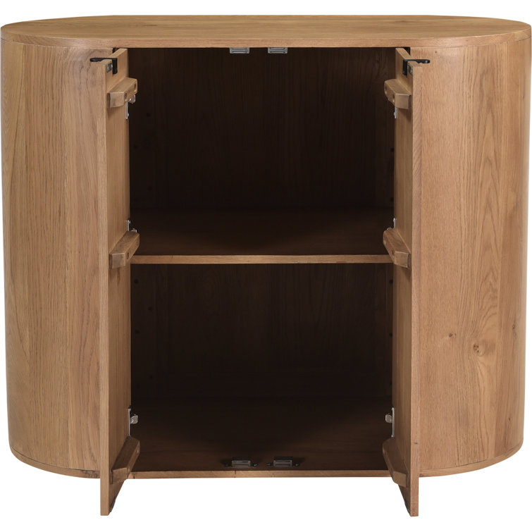 Natural Oak Curved Minimalist Buffet Sideboard