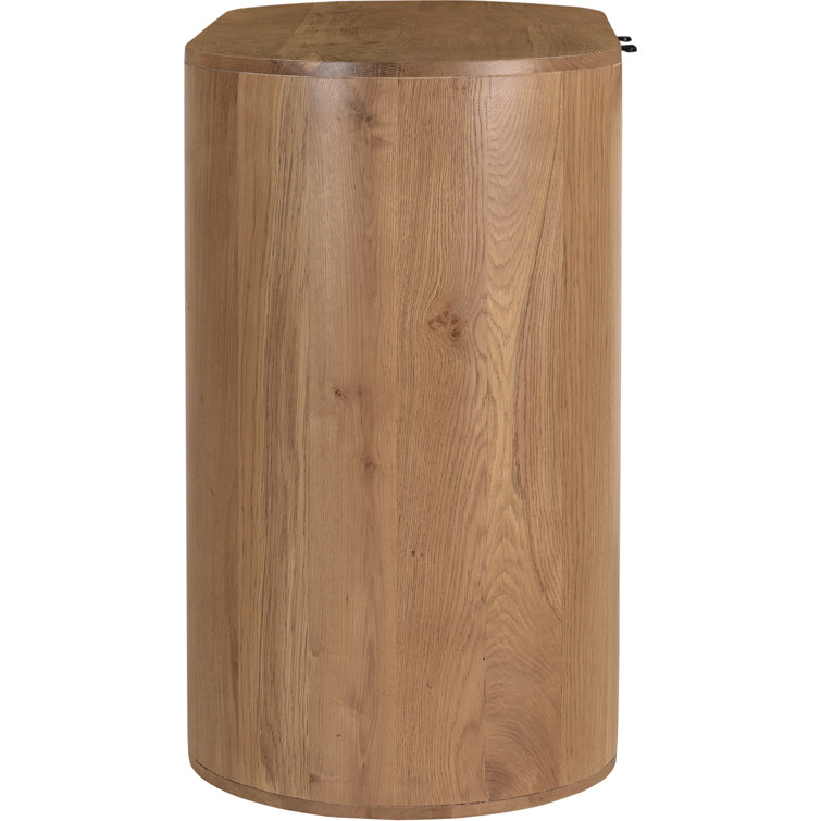 Natural Oak Curved Minimalist Buffet Sideboard