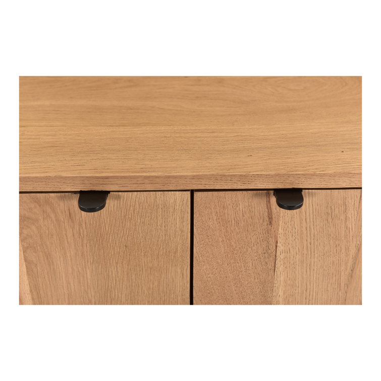 Natural Oak Curved Minimalist Buffet Sideboard