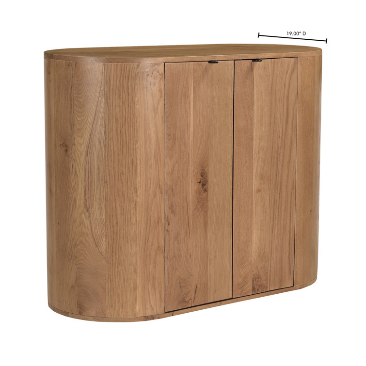 Natural Oak Curved Minimalist Buffet Sideboard