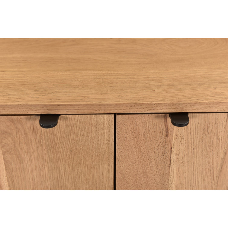 Natural Oak Curved Minimalist Buffet Sideboard