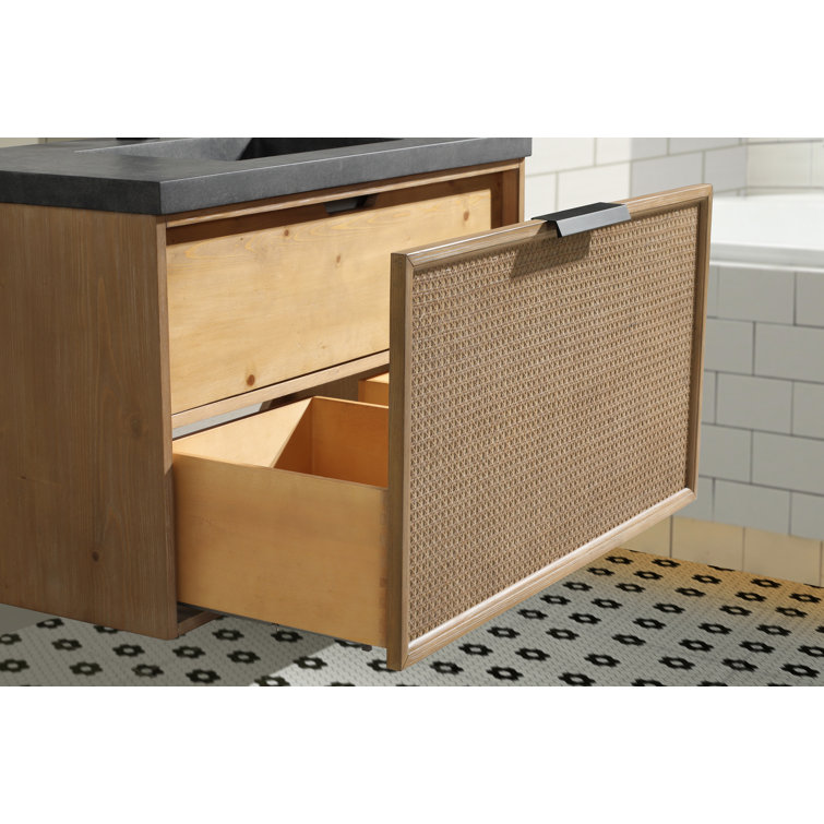 36'' Weathered Fir and Concrete Floating Bathroom Vanity