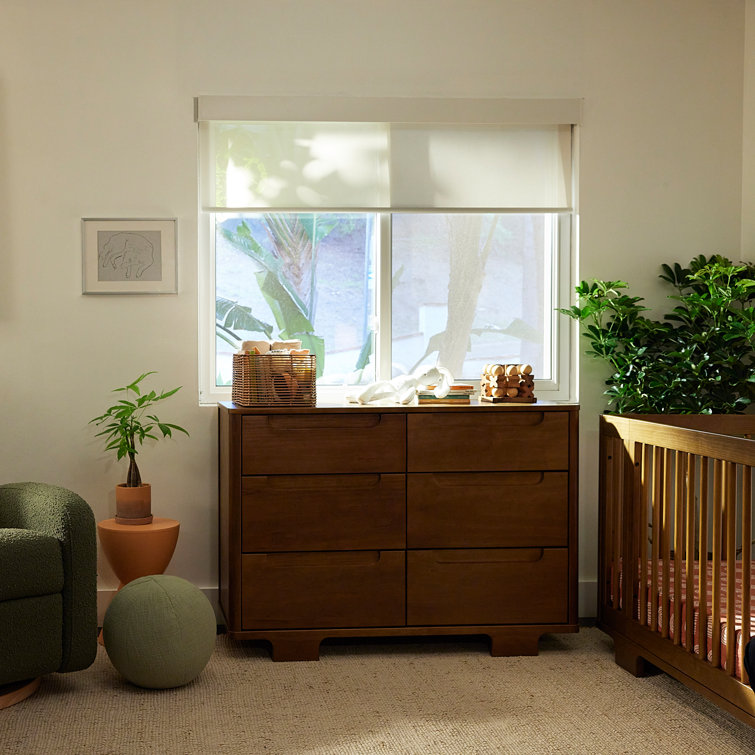 Natural Walnut Double Ball Bearing Nursery Dresser