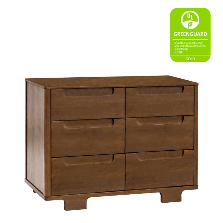 Natural Walnut Double Ball Bearing Nursery Dresser