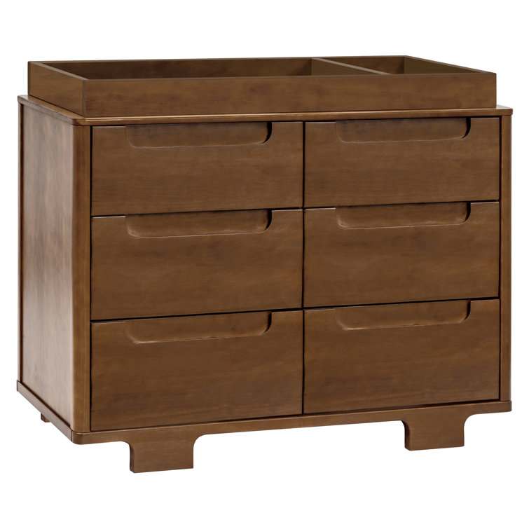 Natural Walnut Double Ball Bearing Nursery Dresser