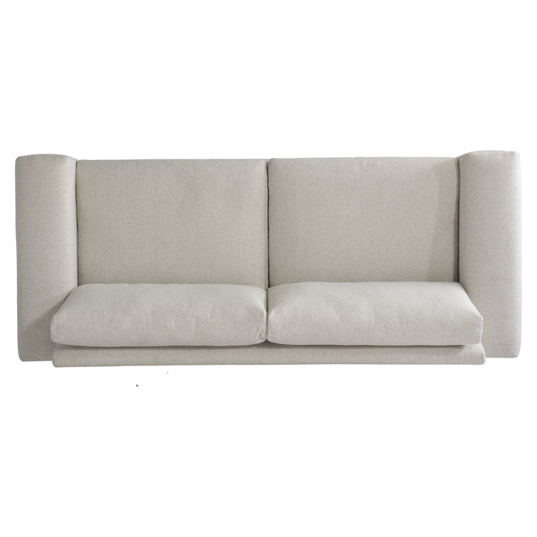 Hadley Cream Fabric Sofa with Pillow-top Arms and Wood Frame