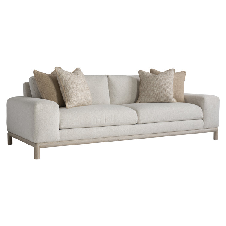 Hadley Cream Fabric Sofa with Pillow-top Arms and Wood Frame