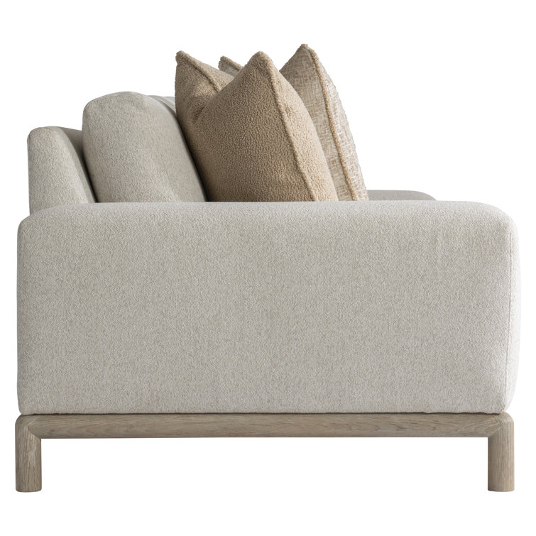 Hadley Cream Fabric Sofa with Pillow-top Arms and Wood Frame