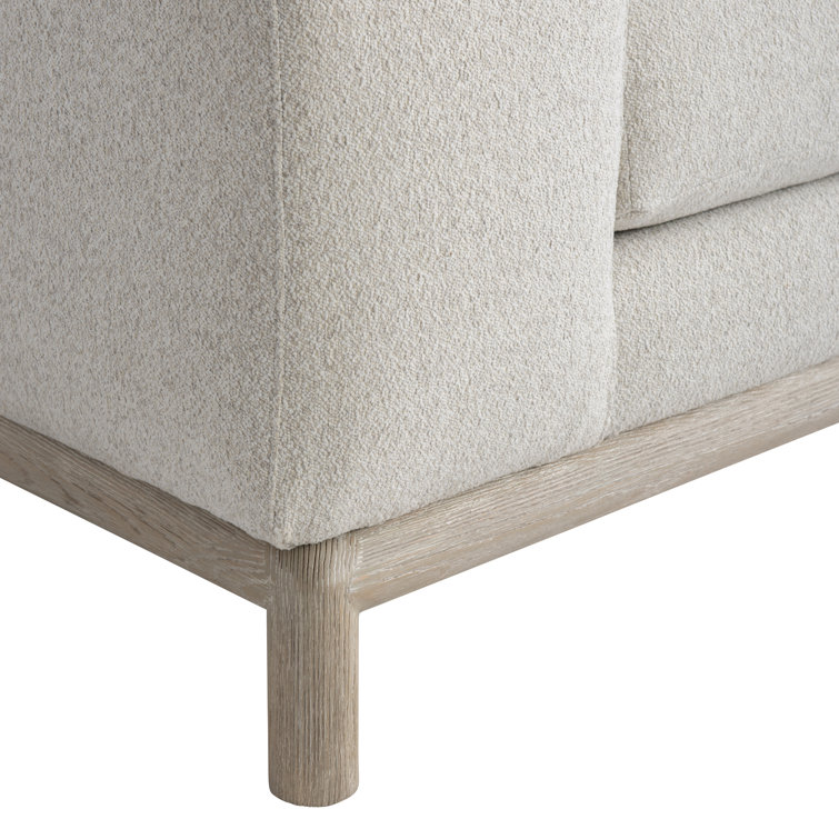 Hadley Cream Fabric Sofa with Pillow-top Arms and Wood Frame