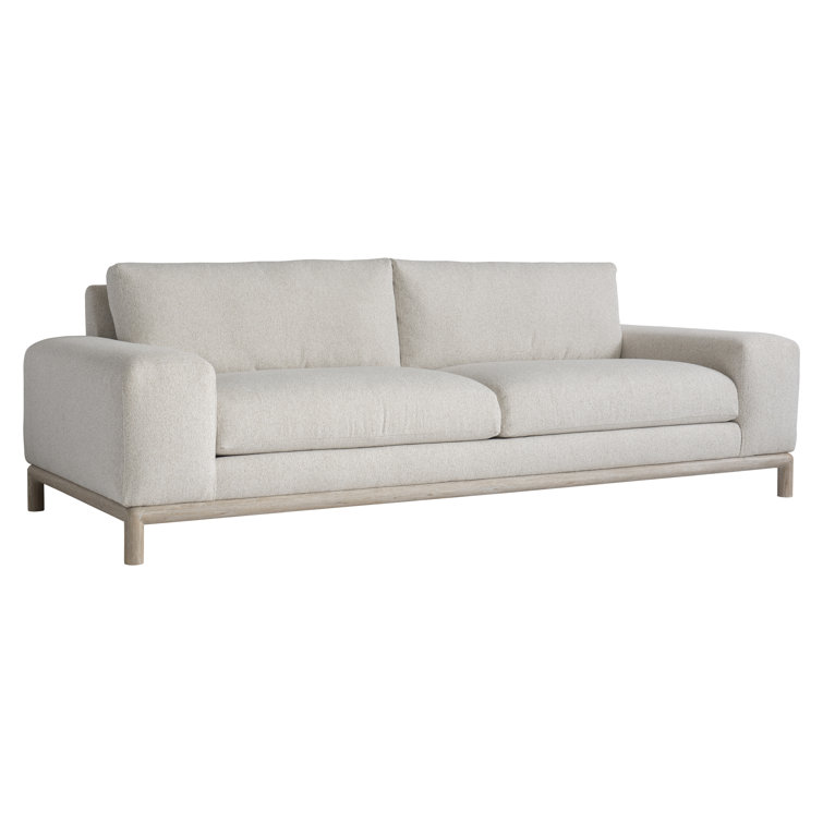Hadley Cream Fabric Sofa with Pillow-top Arms and Wood Frame