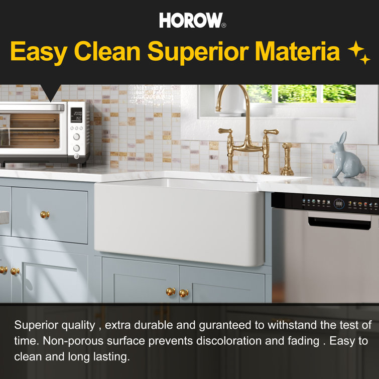 Hadley 30" White Fireclay Farmhouse Kitchen Sink