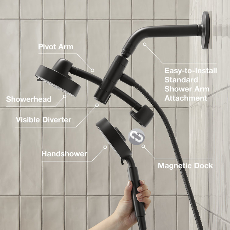 Purist Brushed Brass 2-in-1 Multifunction Shower Combo Kit