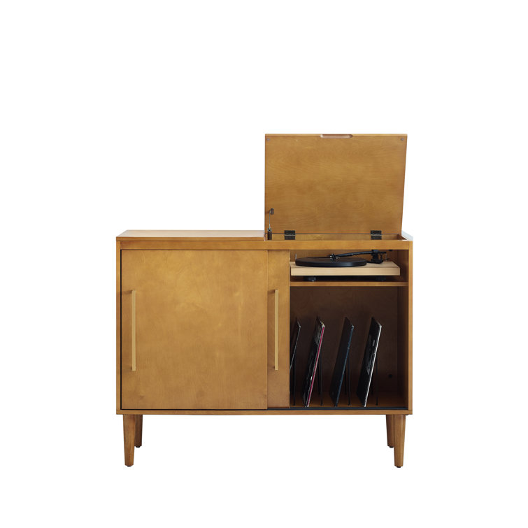 Mid-Century Modern Acorn Wood Everett Media Console with Storage
