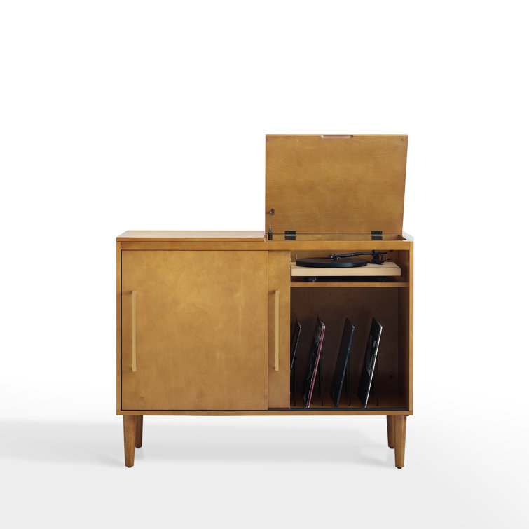 Mid-Century Modern Acorn Wood Everett Media Console with Storage