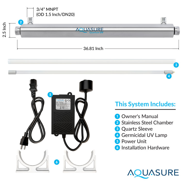 Aquasure Black Triple-Stage Whole House Water Filtration System