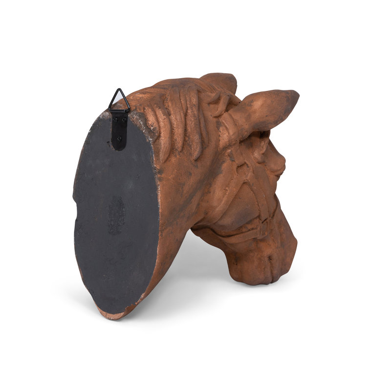 Rustic Brown Stone Horse Head Wall Mount Decor