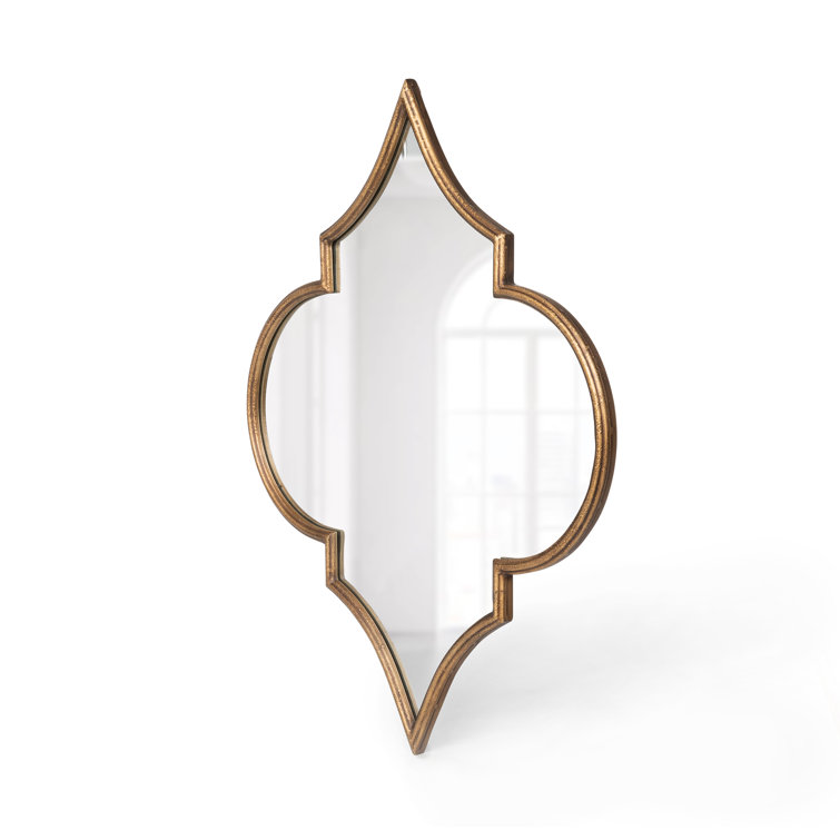 Antiqued Gold Quatrefoil Full Length Wall Mirror
