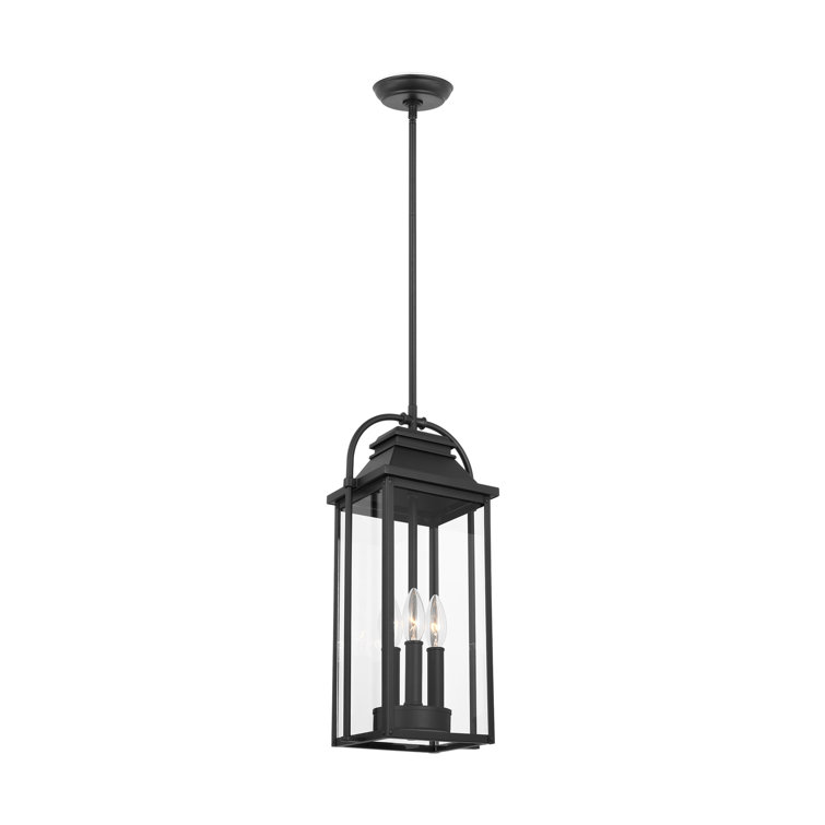 Textured Black Glass Mini Island Pendant Light