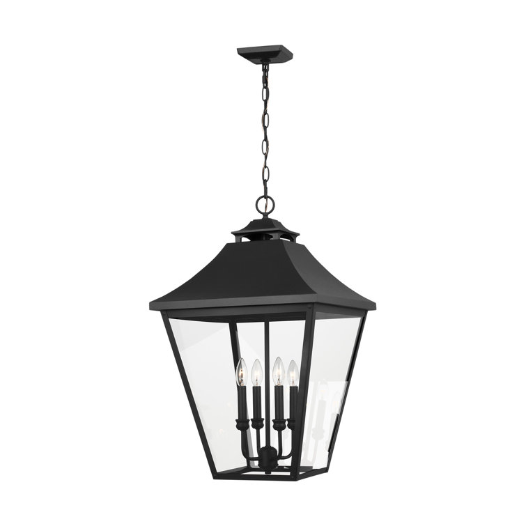 Nael Black Seeded Glass Outdoor Pendant Light
