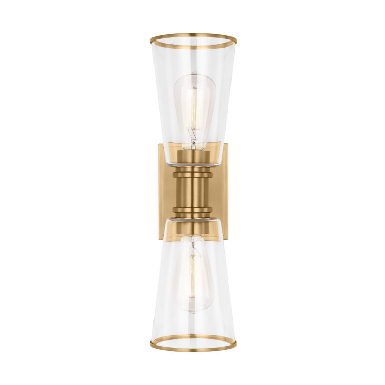 Burke Mid-Century Burnished Brass 17'' Bath Vanity Light