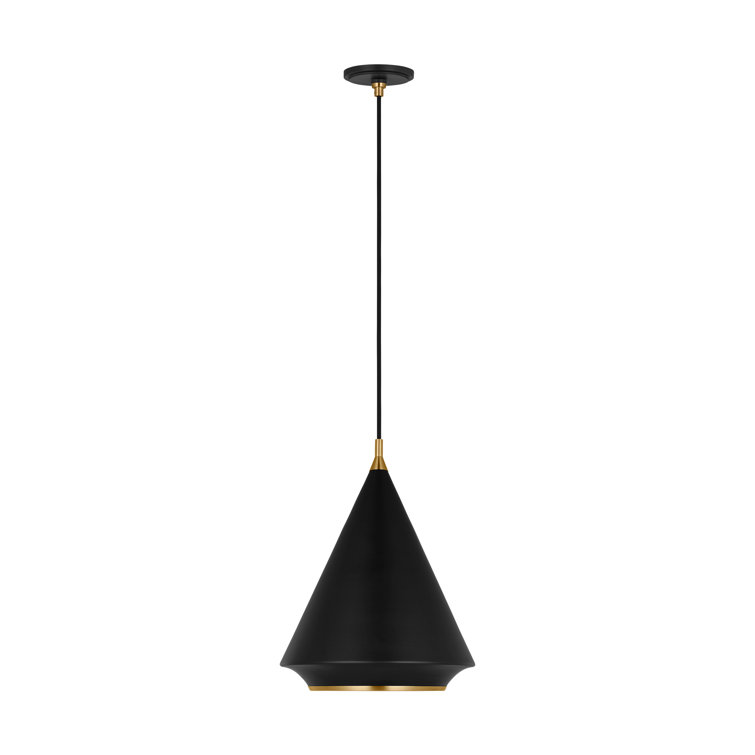 Midnight Black Brass Cone Pendant Light