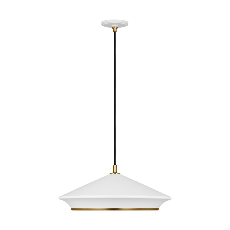Matte White Steel Cone Pendant Light with Adjustable Length