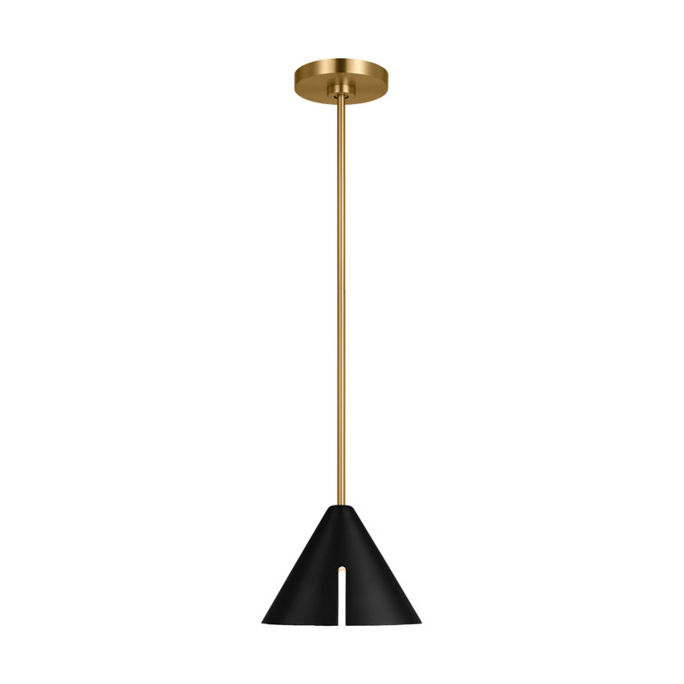 Midnight Black and Brass LED Indoor/Outdoor Pendant Light