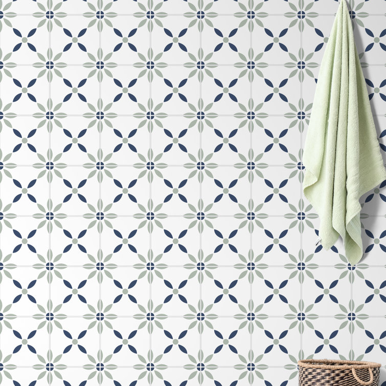 Greta 8'' x 8'' Matte Porcelain Encaustic Look Tile