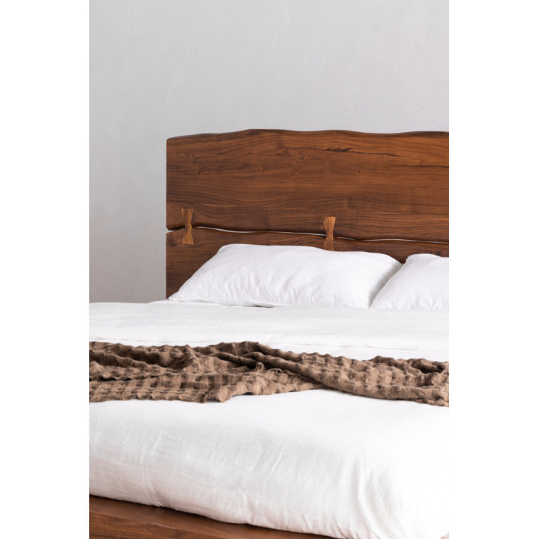 Madagascar King-Sized Contemporary Brown Wood Platform Bed