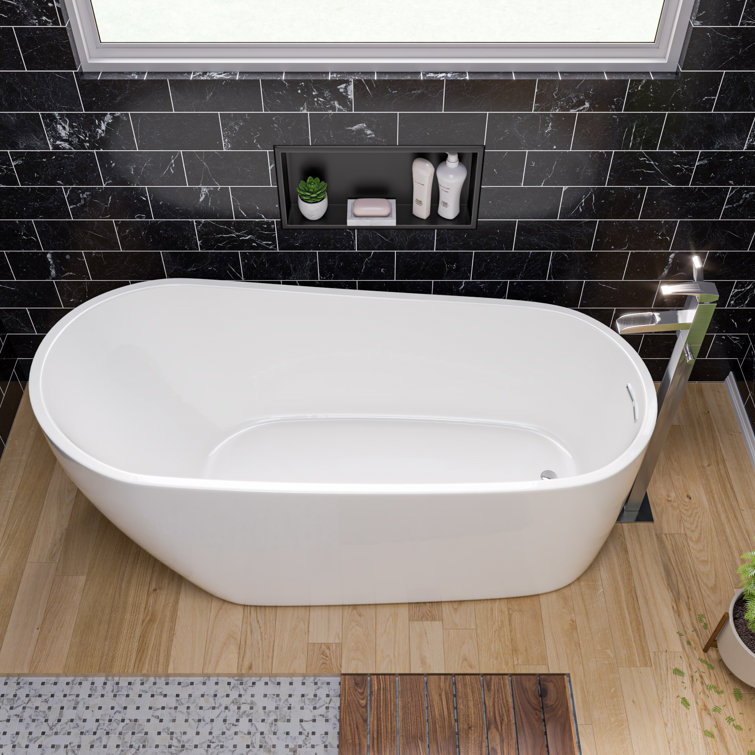 Brushed Nickel Floor Mounted Waterfall Tub Filler with Handheld Shower
