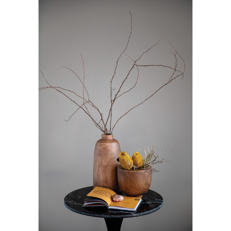 Mylo 14.25'' Brown Paulownia Wood Table Vase