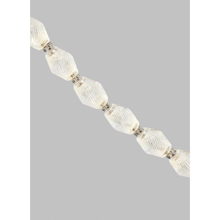 108" Polished Nickel and Crystal LED Chandelier