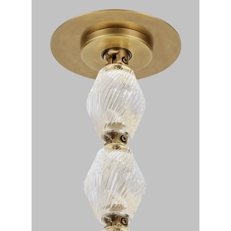 Natural Brass Crystal LED Pendant Light for Indoor/Outdoor