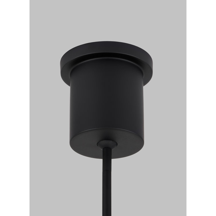 Matte Black Globe LED Chandelier with Integrated Light