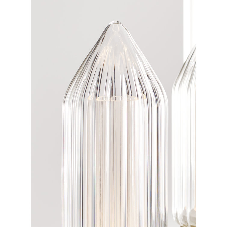 Langston 47" Plated Brass and Crystal LED Chandelier