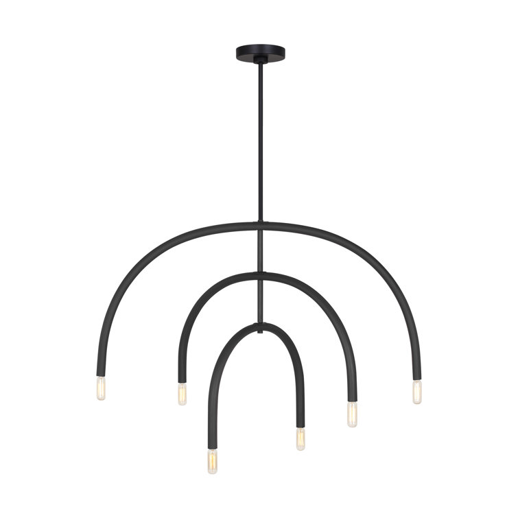 Hadden 6-Light Midnight Black Modern Chandelier