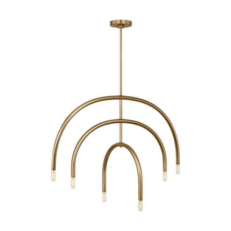 Hadden 6-Light Satin Brass Geometric Chandelier
