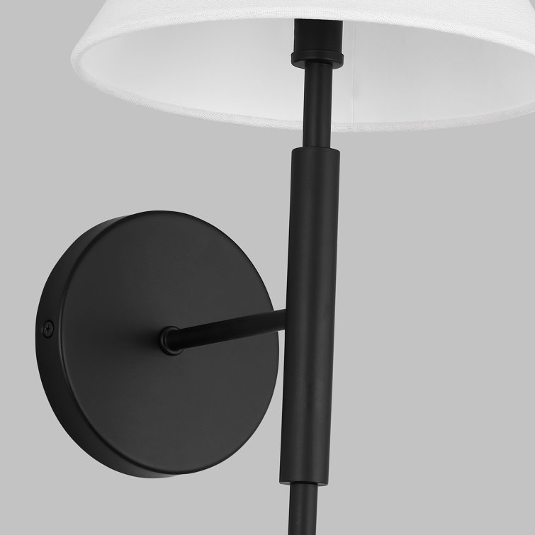 Midnight Black and White Linen Wall Sconce