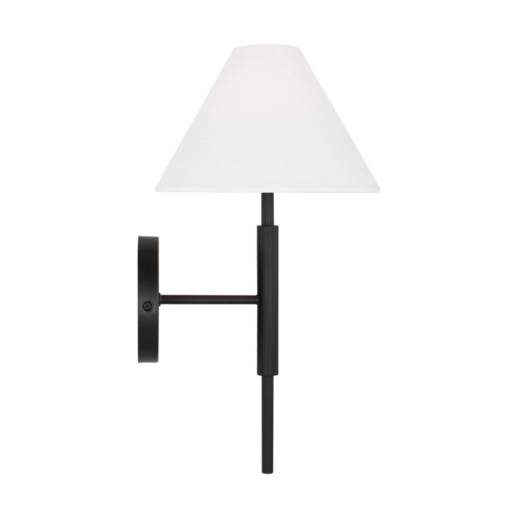 Midnight Black and White Linen Wall Sconce