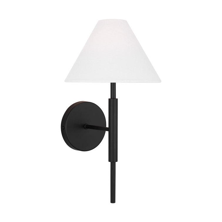 Midnight Black and White Linen Wall Sconce